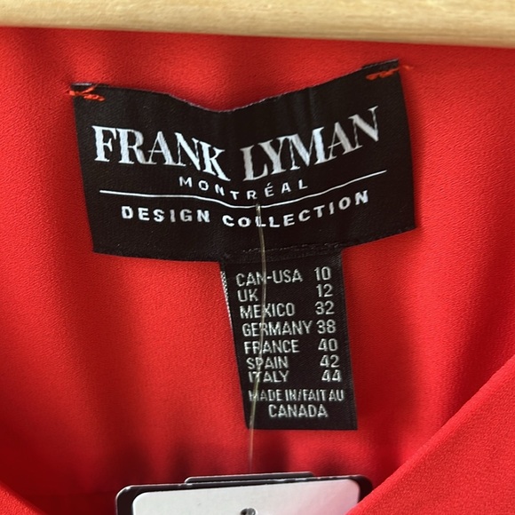 Frank Lyman Fire Woven Shift Dress New w Tags size 10 Flounce Sleeves - Picture 4 of 9